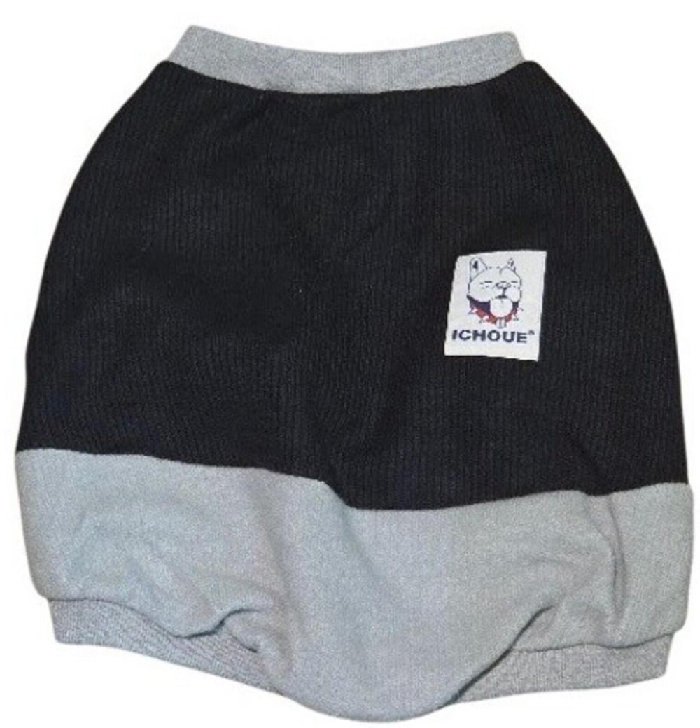 Ichoue XXL Black and Gray Cotton Pet Sweater